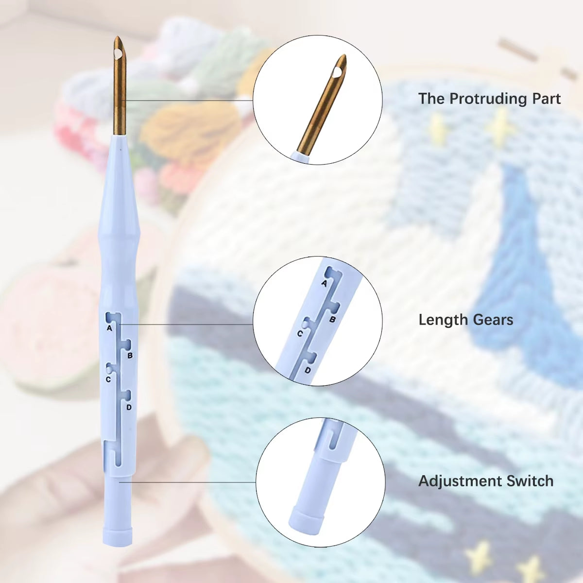 RUOPOTY Diy Punch Needle Embroidery Starter Kits for Beginner Lighthouse Diy Handicrafts Poking Embroidery Yarn Painting Arts